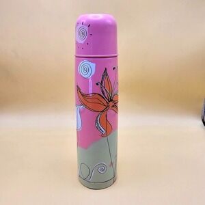 Cute in Pink Starbucks Pylones Thermos Tumbler Floral Design 17 oz Collectible